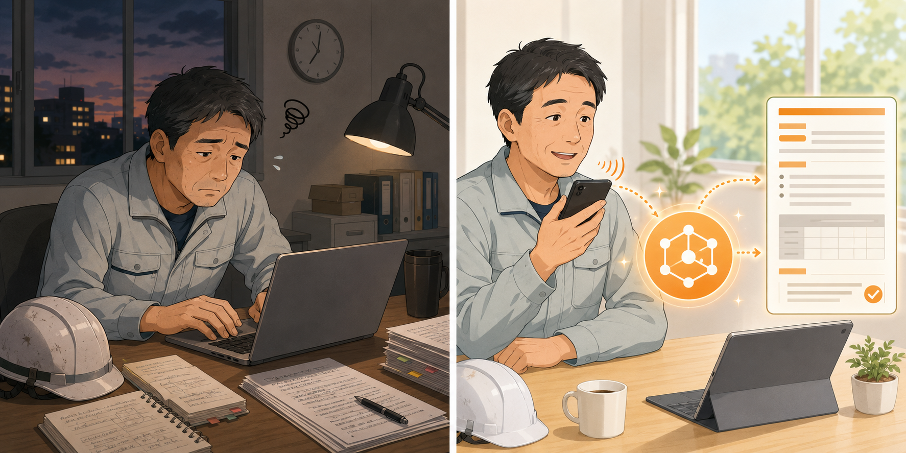 報告書作成の Before/After